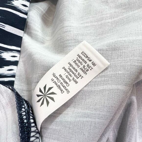 Athleta Anywhere Strapless Wrap Dress Womens 10 Blue & White Ikat Pocket Mini - Picture 5 of 8